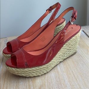 Via Spiga Red Espadrille Wedged Sandals